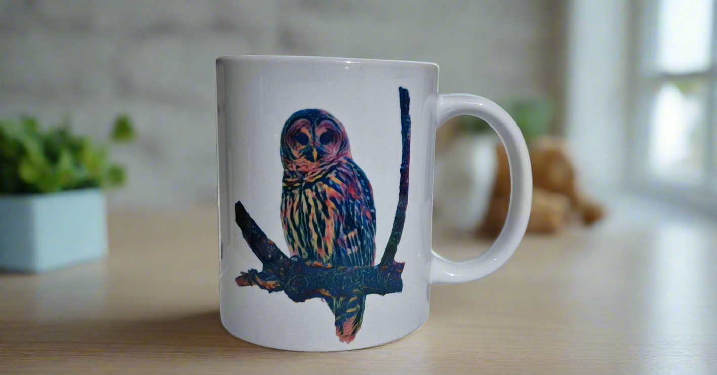 Rainbow Barred Owl Mug