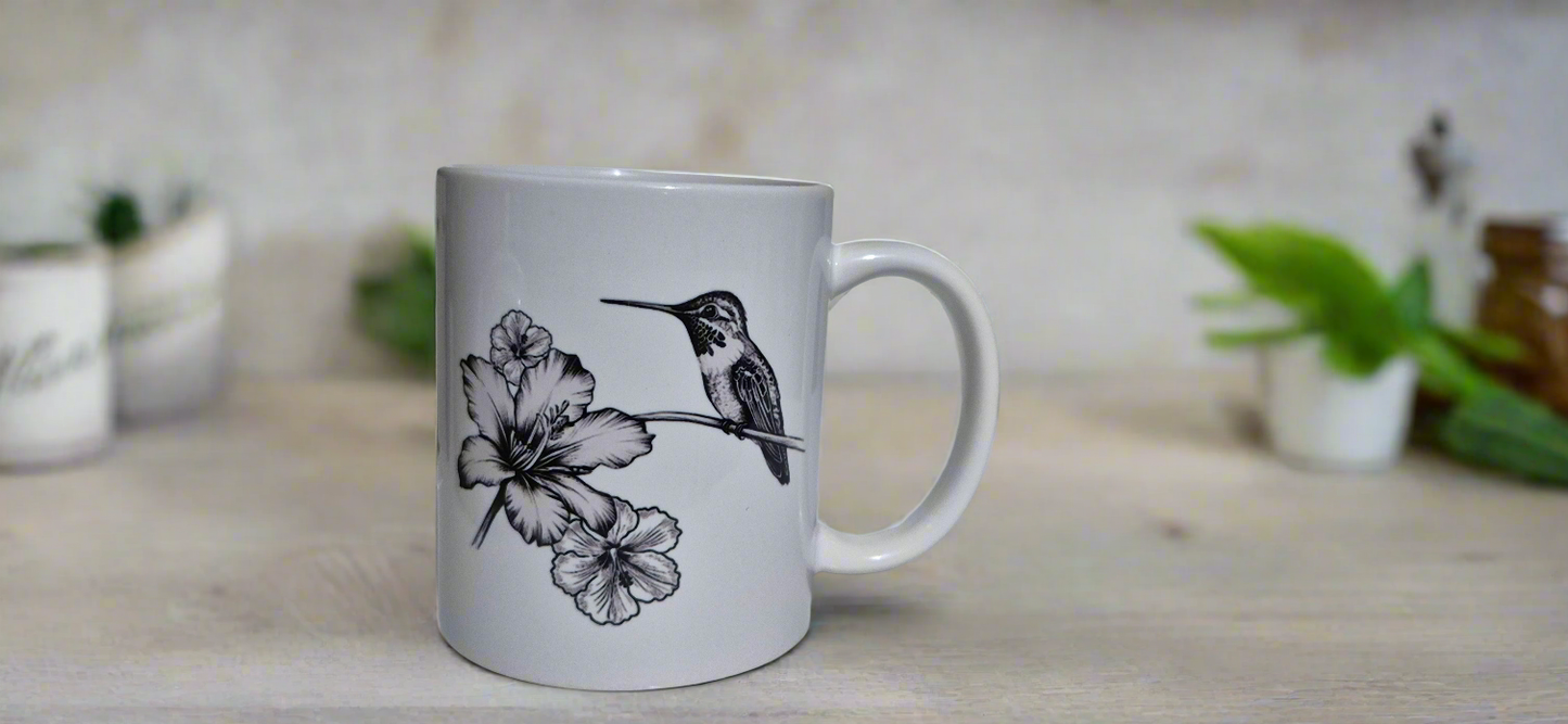 Hummingbird Hibiscus Mug